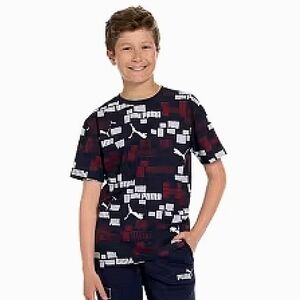 New w/Tags Puma Logo Allover Print Jersey Short Sleeve Tee Big Boy Size XL 18-20